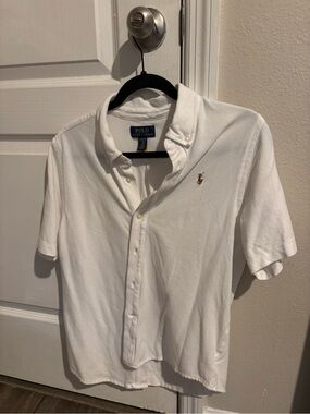 Polo by Ralph Lauren White Short-Sleeve Button Down Shirt with Embroidered Pony